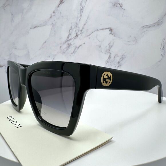 New GUCCI Sunglasses Black Square Authentic main image 14